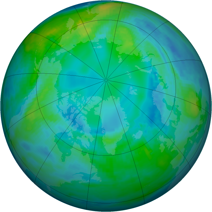 Arctic ozone map for 27 October 1991